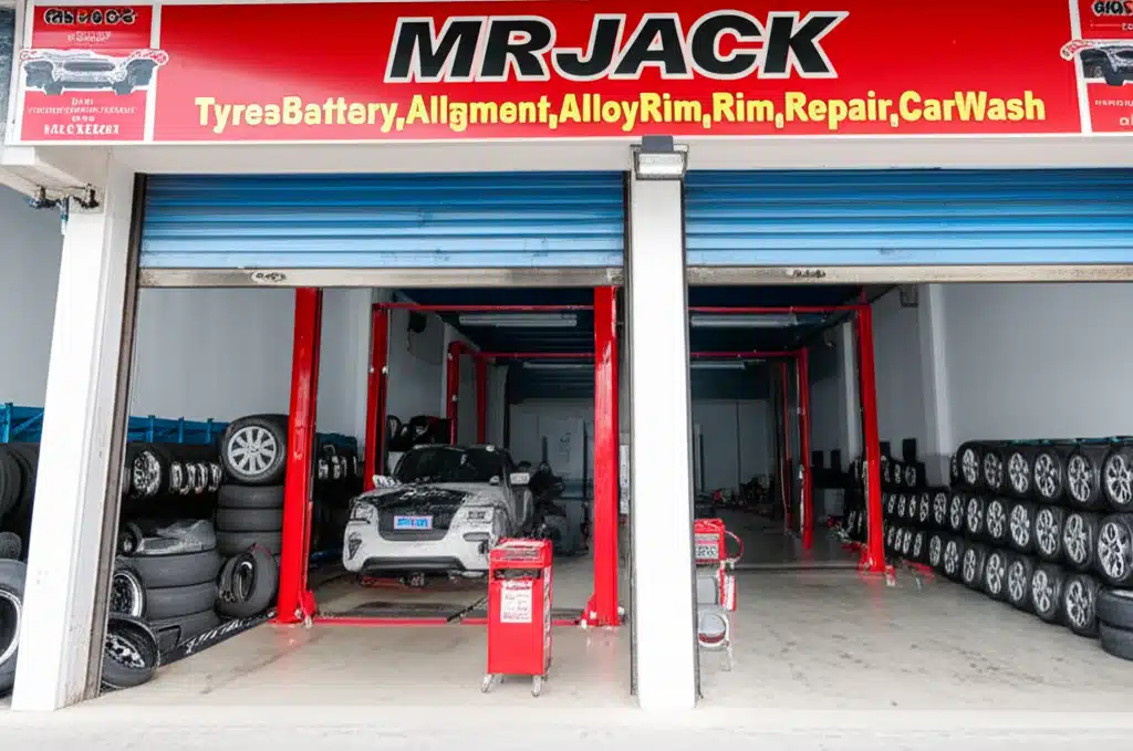 MRJACK TyresBattery,Aligment,AlloyRim,Repair,CarWash 1 MRJACK: Tayar, Bateri, Aligmen, Rim Alloy, Pembaikan & Cuci Kereta