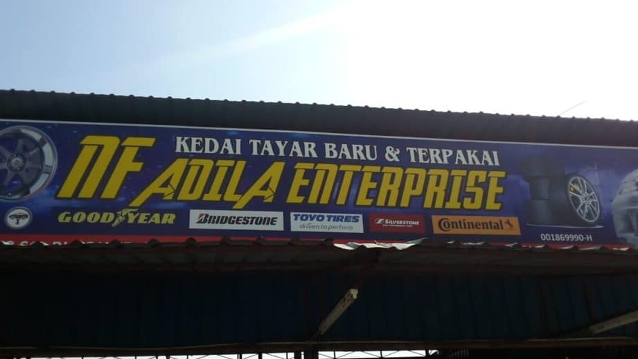 nf adila enterprise kedai tayar baru terpakai